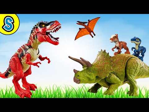 Red Trex Dino Island - Skyheart's Dinsoaurs for kids jurassic world toys battle triceratops mattel thumbnail