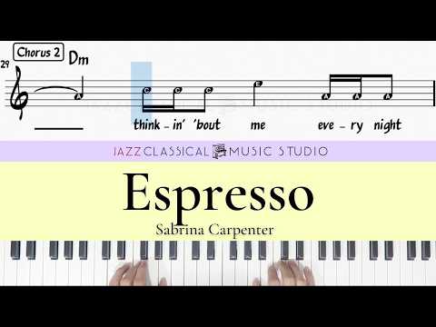 Sabrina Carpenter - Espresso | Piano Tutorial (EASY) | WITH Music Sheet | JCMS thumbnail