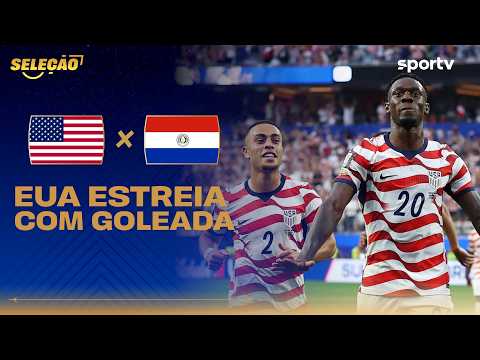 ESTADOS UNIDOS 4 X 1 PARAGUAI: EUA ESTREIA COM GOLEADA | Seleção Copa | Mundial 2026 | sportv thumbnail