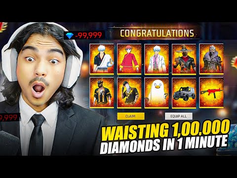 "CHALLENGE" Wasting 100000 Daimonds in 10minutes ! thumbnail