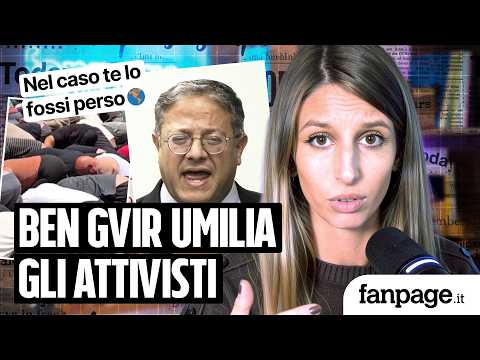 Il video di Ben Gvir che deride e umilia gli attivisti della Flotilla, inginocchiati e ammanettati thumbnail