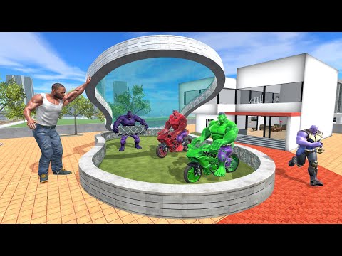 Franklin Found Giant Colourful Hulk Bikes & Thanos  in Indian Bikes Driving 3D  thumbnail