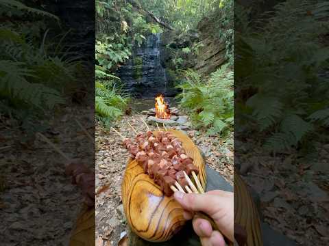Doğal Şiş Çubukta Kuzu Ciğer - cooking lamb liver on natural skewers thumbnail