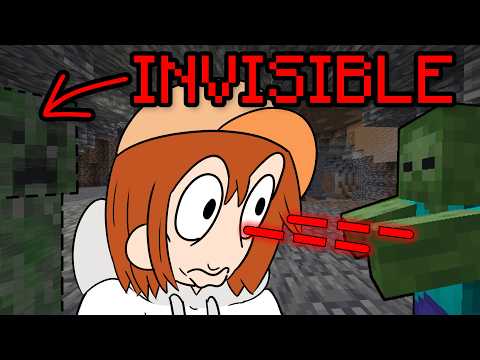 Minecraft mais les mobs sont invisibles quand on les regardes pas! thumbnail
