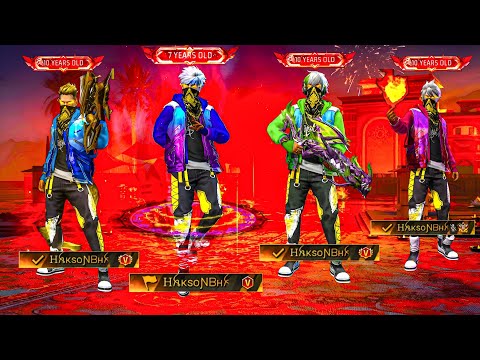 Collection Verses With 4 Duplicate Hakson Bhai ? in Free Fire  thumbnail