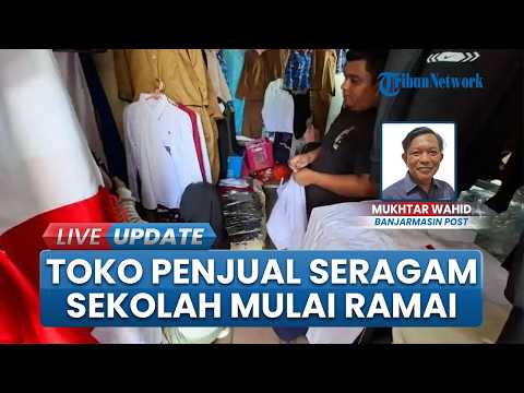Toko Penjual Seragam Sekolah di Pasar Raya Rantau Mulai Ramai Pembeli thumbnail