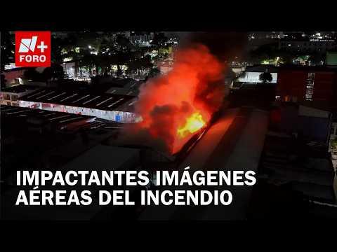 Desde el Aire: Así se ve el incendio en inmediaciones del Mercado de Jamaica thumbnail