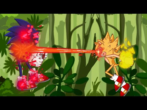 Fleetway Super Sonic Vs Sonic.EXE . Drawing Cartoon 2 thumbnail
