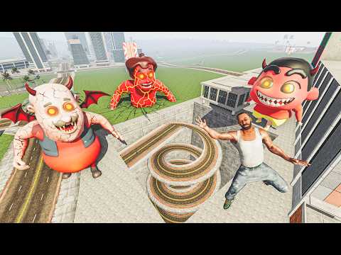 3 Devil Cartoons Destroy The City - INDIAN BIKES DRIVING 3D thumbnail
