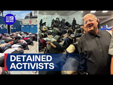 Global outrage as Israeli Minister shares video taunting activist prisoners | 9 News Australia thumbnail