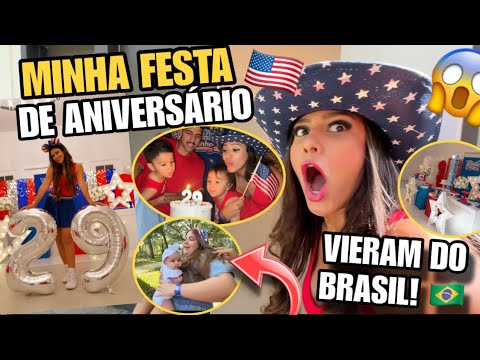 MINHA FESTA DE ANIVERSÁRIO NOS ESTADOS UNIDOS!! 🇺🇸🎂🎈🎁 *VIERAM DO BRASIL* 🇧🇷  thumbnail