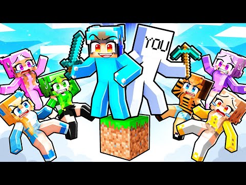You Meet MY CRAZY FAN GIRLS On ONE BLOCK in Minecraft! thumbnail