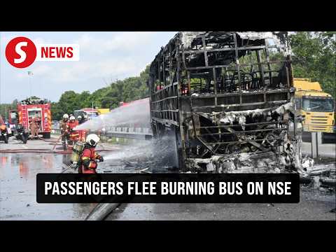 Express bus catches fire on highway near Alor Gajah, 17 escape thumbnail