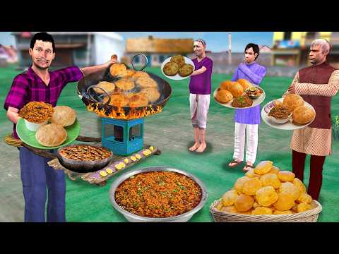 Walking Keema Poori Wala Mutton Keema Puri Street  Food Hindi Kahaniya Moral Stories Comedy Video thumbnail