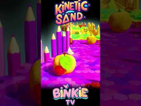 🍑🎳 Bowling Ball Crushes Kinetic Sand Fruits N Is for Nectarine | Binkie TV thumbnail