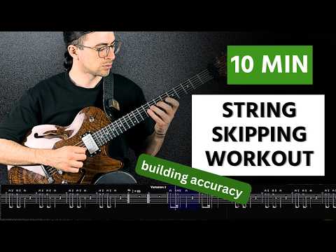 BEST 10 MIN STRING SKIPPING WORKOUT   train precision and right hand movement thumbnail