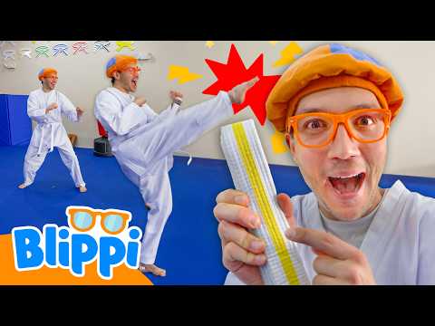 Can Blippi Learn Martial Arts? Taekwondo for Kids! 🥋 thumbnail
