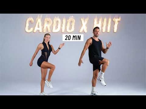 20 MIN INTENSE HIIT WORKOUT - ALL STANDING - Full Body, No Equipment, No Repeats thumbnail