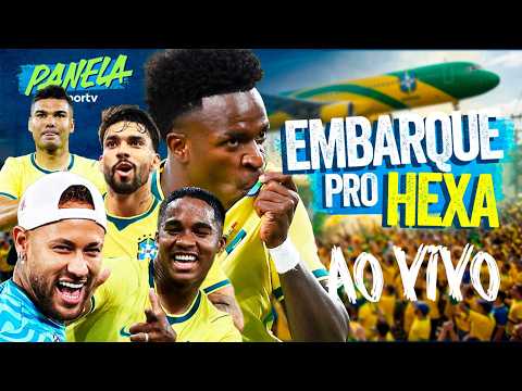 AO VIVO! AEROBRA: A DESPEDIDA DA SELEÇÃO RUMO AO HEXA DA COPA APÓS GOLEAR O PANAMÁ | Panela sportv thumbnail
