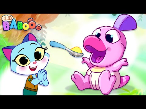 What does this CUTE BABY DINO eat? | Learn Dino Facts with Club Baboo | T-Rex, Triceratops, Raptors thumbnail