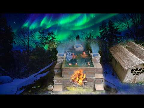 28 Days the cold season: Build an underground house with a heated swimming pool in real life thumbnail