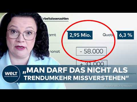 DEUTSCHLANDS ARBEITSMARKT: Trendwende bei Arbeitslosigkeit ‒ BA-Chefin Andrea Nahles skeptisch thumbnail