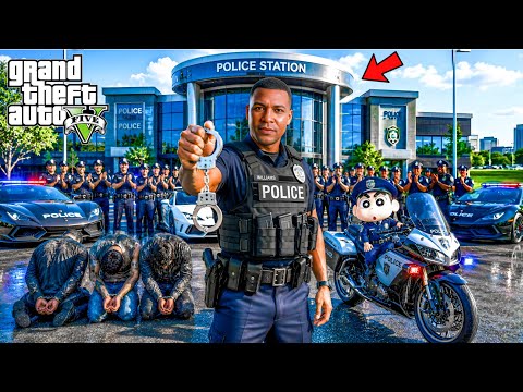 GTA 5 : Franklin & Shinchan Became The Most Powerful Police in The City!? | GTA 5 Bangla Gameplay thumbnail