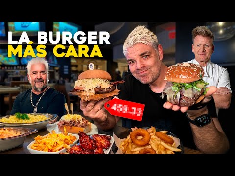 Probé las HAMBURGUESAS MÁS CARAS de MI VIDA en Las Vegas 🍔💸 Gordon Ramsay Vs Guy Fieri's thumbnail