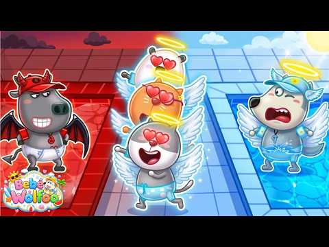 Bebé Wolfoo | ¡La Piscina de Ángel vs. La Piscina de Traviesos! | Dibujos animados para niños thumbnail