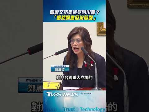 鄭麗文訪美能見到川普?　「當然願意但沒有前例」 ｜TVBS新聞@TVBSNEWS02 thumbnail
