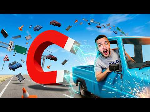 CARRO MOVIDO a IMÃ no BeamNG.drive thumbnail