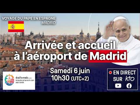 Arrivée et accueil officiel du pape #LéonXIV à l'aéroport de Madrid #PapeenEspagne thumbnail