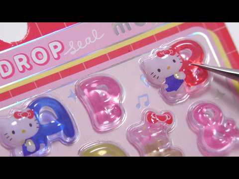 Cute Squishy Sanrio Stickers! Hello Kitty & Kuromi Bonbon Drop Stickers Unboxing & Cutting! thumbnail