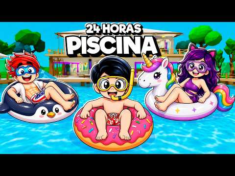 24 HORAS en la PISCINA de Brookhaven Roblox con MI FAMILIA | Karim Juega thumbnail