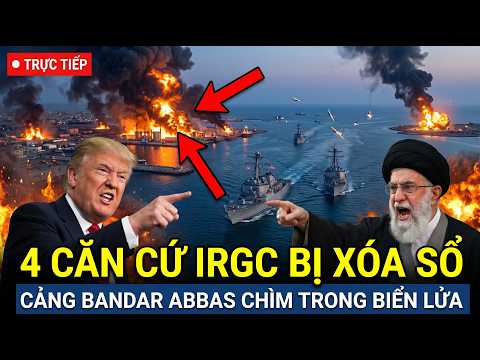 ?TRỰC TIẾP: CẢNG BANDAR ABBAS CHÌM TRONG BIỂN LỬA - 4 Căn Cứ IRGC Bị Xóa Sổ Chỉ Sau Một Đêm thumbnail