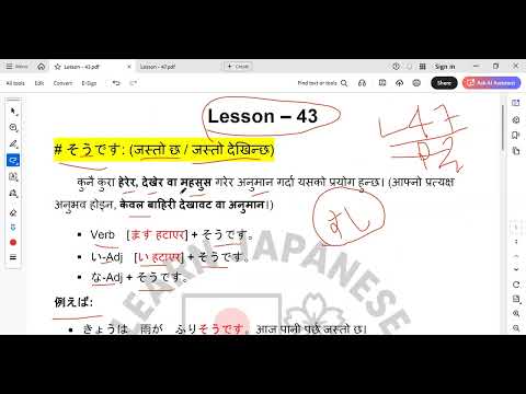 Minna no Nihongo N4 Lesson 43 Grammar in Nepali Language thumbnail