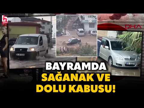Bayram günü kabusu yaşadılar! Sağanak bir anda bastırdı! Yollar göle döndü, iş yerlerini su bastı! thumbnail