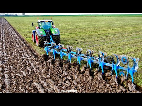 Ploughing on Dutch clay soil w/ FENDT 1050 & 9 furrow Lemken Diamant 16 | KMWP Farms thumbnail