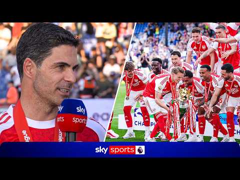 Mikel Arteta FULL REACTION as Arsenal lift the Premier League trophy 🏆✨ thumbnail