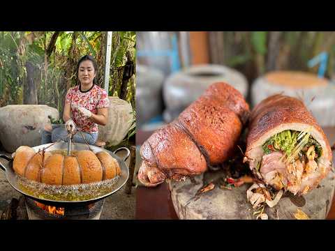 Yummy rolling pork recipe | Crispy pork rolling cooking | Mother and children cooking thumbnail