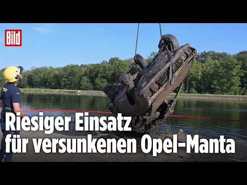 THW, Feuerwehr und DRK rücken an: Angler entdeckt Opel Manta auf Donau-Grund thumbnail