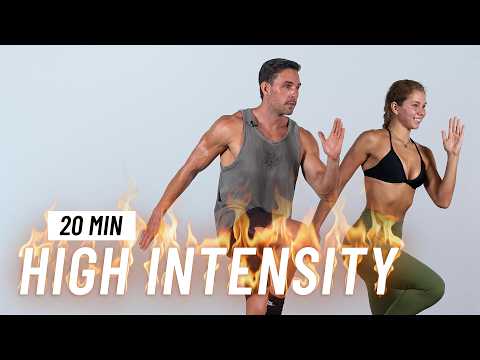 20 MIN CARDIO HIIT WORKOUT - ALL STANDING - Full Body, No Equipment, No Repeats thumbnail