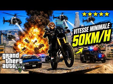 FAIRE LE TOUR DE LA MAP GTA 5 SANS DESCENDRE EN DESSOUS DE 50KMH AVEC 5 ETOILES ! thumbnail
