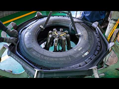Process of Making Retreaded Tire with Old Truck Tires in 2 Different Ways - Tire Recycling Factory thumbnail