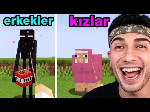 MİNECRAFT AMA KIZLAR vs ERKEKLER! (Tepki) thumbnail