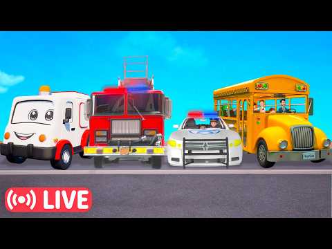 🚒 Top Vehicle Songs for Kids & Toddlers 🚌🚙 Wheels on the Bus, Rescue Team, Police Car... | HeyKids thumbnail