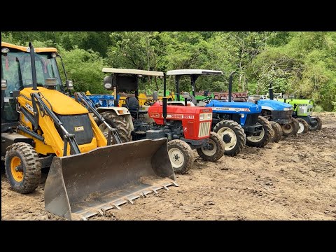 JCB 3dx Loading Mud | Swaraj Trolly Accident | New Holland 5500 Accident while working | Eicher 242 thumbnail