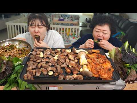 삼겹살, 목살, 가브리살 돼지 모듬구이 먹방 디저트는 볶음밥?MUKBANG thumbnail