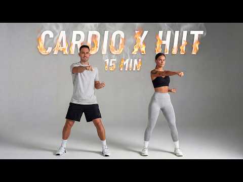 15 MIN CARDIO HIIT WORKOUT - ALL STANDING - Full Body, No Equipment, No Repeat thumbnail
