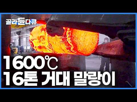성인 남자만 한 16톤 쇳덩이를 1600℃로 달궈서 누르면 어떻게 될까?｜한국의 제조업 공장｜극한직업｜#골라듄다큐 thumbnail